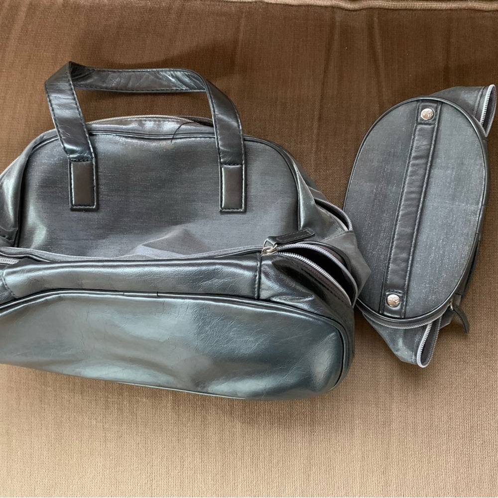 Lancôme Silver Purse and Cosmetics Bag